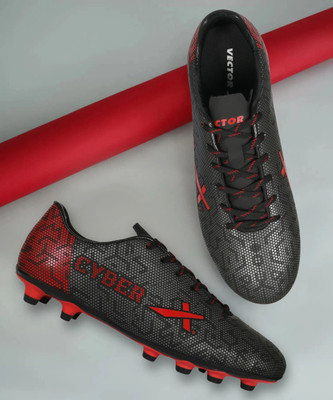 VECTOR X CYBER Football Shoes For Men(Black, Red , 9)