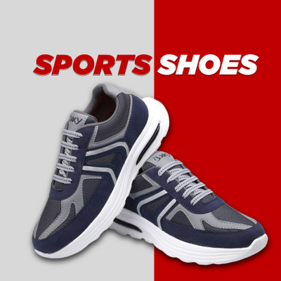 YUVRATO BAXI Blue Trendy Casual Sports Running Laceup, Athleisure Light Weight Outdoor Shoes Corporate Casuals For Men(Blue , 7)