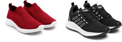 Face Stylish Sports Shoes for Men – Ideal for Running, Gym & Training Sneakers For Men(Black, Red , 9)