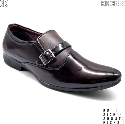 KiCKSiC KP04 Monk Strap For Men(Brown , 6)