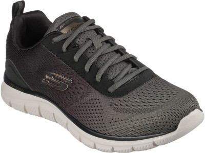 Skechers TRACK-RIPKENT Sports Walking Shoes For Men(Black, Grey , 9)