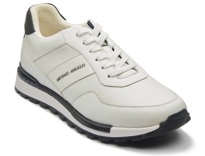 Michael Angelo Casual Sneakers For Men(White, Black , 11)