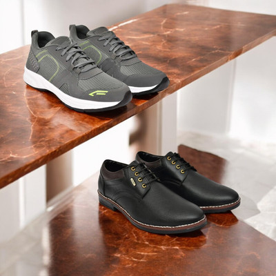 KRITON Trendy & Durable Men’s Boots – Perfect for Everyday Wear Boots For Men(Grey, Black , 6)