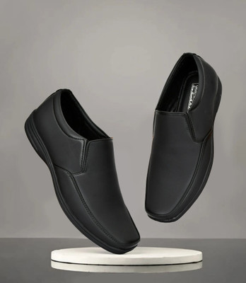 Aaeshu AAESHU Men’s Stylish Leather Slip-On Shoes | Casual & Formal Office Wear Slip On For Men(Black , 11)