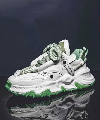 Layasa Men's Fashion Style Walking Lace-Up Outdoor Sneakers For Men(Green , 7)