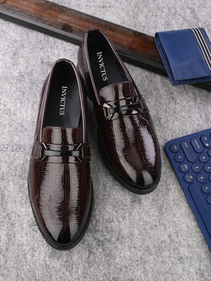 INVICTUS Formal Slip On For Men(Brown , 8)