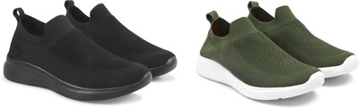 Face Stylish Sports Shoes for Men – Ideal for Running, Gym & Training Sneakers For Men(Olive, Black , 7)