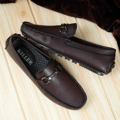 KILLER men's loafers | lightweight slip-on with airmix sole, office & party wear Loafers For Men(Brown , 10)