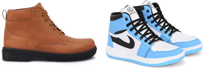 DARTKICK Versatile Casual Shoes for Men – Smart, Sleek & Comfortable Casuals For Men(Tan, Blue , 7)