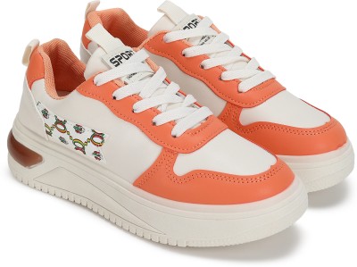 Zeta Sneakers For Women(Orange, White , 3)