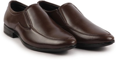 FAUSTO Formal Office Meeting Shoes Slip On For Men(Brown)