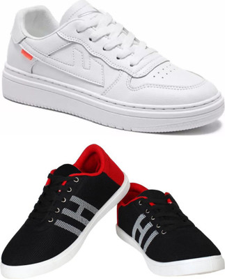 Free Kicks Combo Of 2 Shoes FK-Alpha & FK-Mcw145 Sneakers For Men(Black, Red , 10)
