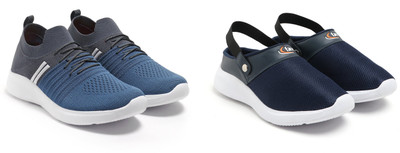 Face Stylish Sports Shoes for Men – Ideal for Running, Gym & Training Sneakers For Men(Grey, White, Navy , 6)