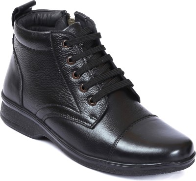 Zoom Shoes Genuine Leather A1165 Boots For Men(Black)