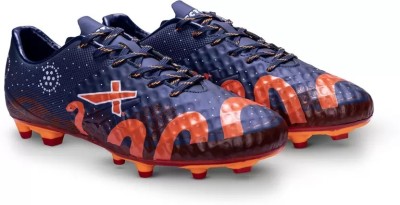 VECTOR X Venom Football Shoes For Men(Navy, Orange , 8)