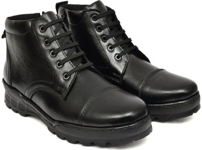 Svpanther Svpanther Men's Leather Oxford Boots for Police, Army Boots For Men Boots For Men(Black , 9)