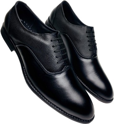 KOXA KS 340 Black 8 - Leather Shoes For Men, Formal/Outdoor/Party-Wear/Official, Lace Up For Men(Black)