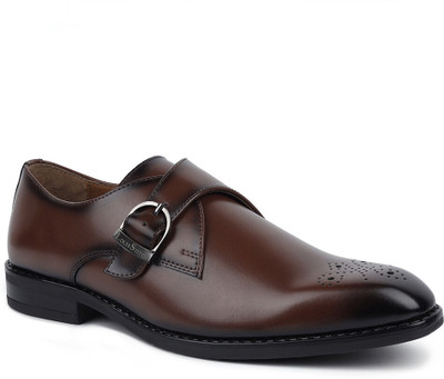 LOUIS STITCH Mens American Tan Formal Slipon monkstrap Shoes for Men (SXSMTN) - UK 6 Outdoors For Men(Tan , 6)