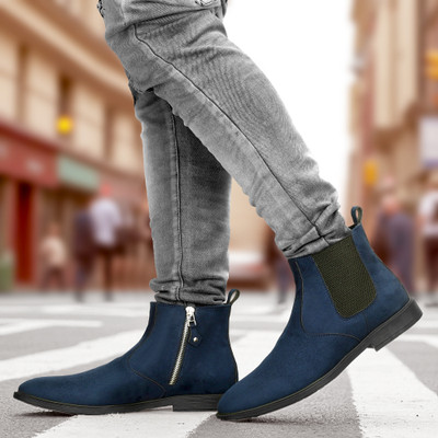 FOOTOGY ComfortWalk Boots For Men(Blue , 9)