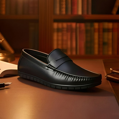 Blue Horse Lightweight Comfort Soft Summer Trendy Premium Stylish Party wear Loafers For Men(Black , 6)