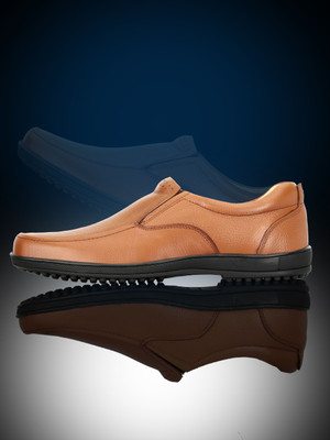 house of common Rich Quality Comfortable with Premium Leather Formal Slip On For Men(Tan , 7)