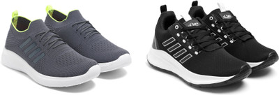 Face Stylish Sports Shoes for Men – Ideal for Running, Gym & Training Sneakers For Men(Black, Grey , 8)