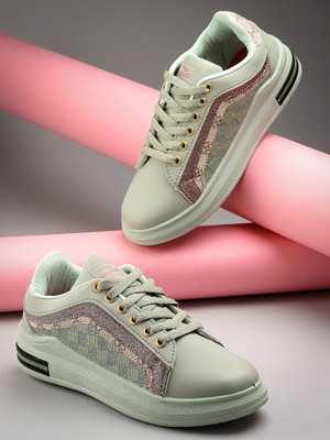 asian Casual Sneaker Shoes for Men | Soft Cushioned Insole || Luna-01 Sneakers For Women(Olive , 5)
