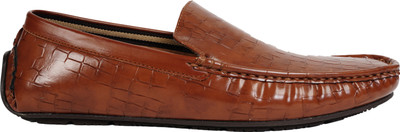 Umaani Mens leather Formal Shoes Slip On For Men(Tan , 10)