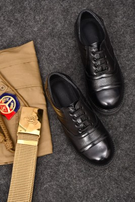 PILLAA Men's Genuine Leather Steel Toe Oxford Shoes (6 UK to 11 UK) Oxford For Men(Black)