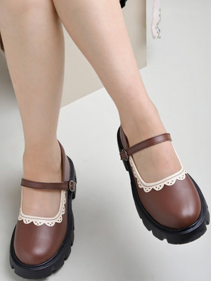 SHOETOPIA Round Toe Brown Mary Janes Bellies For Women & Girls For Women(Brown , 7)