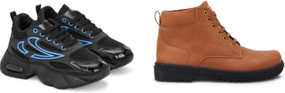 DARTKICK Casuals For Men(Blue, Tan , 9)