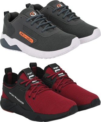 BIRDE Premium Sports Shoes For Men Pack Of 2 Walking Shoes For Men(Grey)