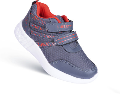 LIBERTY Boys Velcro Running Shoes(Grey, 8.5-9 Years)