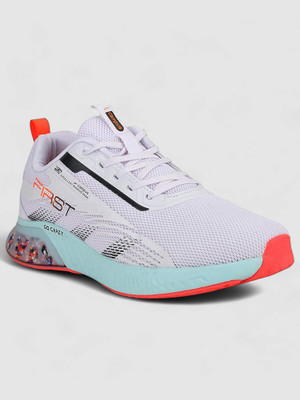 CAMPUS FIRST Men's Sports Shoes | PU Foam Comfort & Ball-Tech Support | Lace-Up Running Shoes For Men(White , 10)