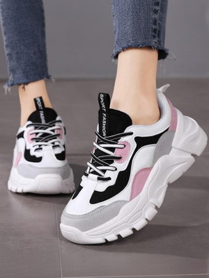 Deals4you Sneakers For Women(White, Pink, Black , 3)