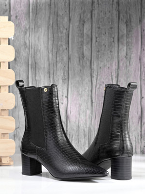 El Paso El Paso Women Black Faux Leather Casual Chelsea Boots Boots For Women(Black , 8)