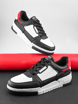 HRX by Hrithik Roshan Trendy Laceups Sneakers| Lightweight| Comfort|Rounded Toe design|Low Top casual For Men(Black , 7)