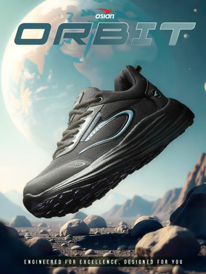 asian Sports, Gym, Training, Running, Trendy Comfortable Shoes For Men ORBIT-01 Running Shoes For Men(Black , 6)