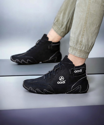aadi Casual High Top Ankle Boots, Hiking Riding And Outdoor Trekking Boots For Men Casuals For Men(Black , 8)