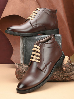 HERE&NOW HN3103 Boots For Men(Brown , 8)