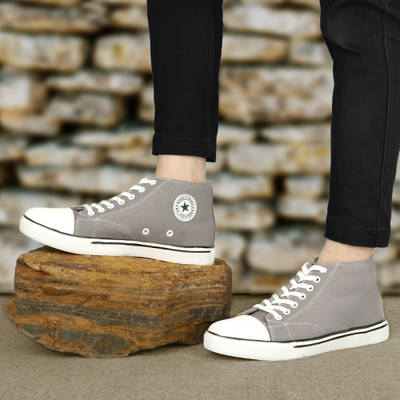 NARKI canvas ankel length boots High Tops For Men(Grey , 8)