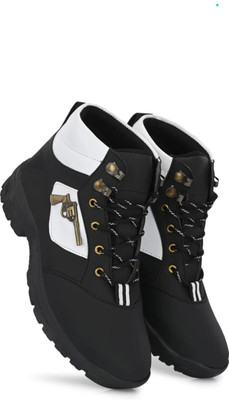 Krishna collection Black & White Shade texture gun Boat For Men Boat Shoes For Men(Black , 6)