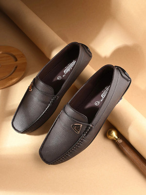 Roadster Premium Stitched Detailing Flexible Loafers For Men(Brown , 9)