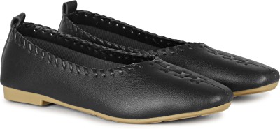 Saheb Flat Casual Slip-on Ballies for Girls Bellies For Women(Black , 4)