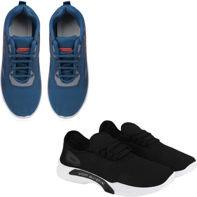 The Flexiwail Walking Shoes For Men(Blue, Black , 7)