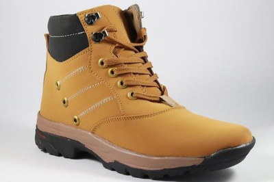 Nisho shoes Boots For Men(Camel, Black , 6)