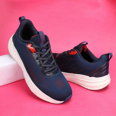 Aqualite Aqualite premium Signature-114 Men's Sports Shoes with Lace-up & comfort insole Outdoors For Men(Navy, Red , 9)