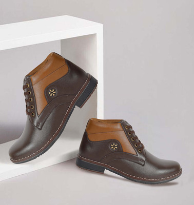GWAL G Gwal G Men's Casual Ankel-Length Leather Boots Shoes Boots For Men(Brown , 10)