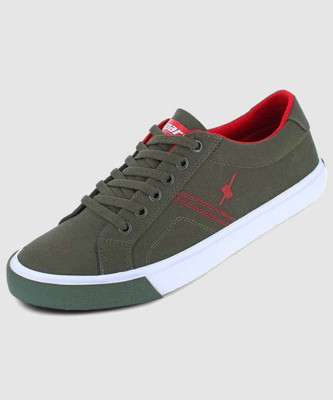 Sparx Canvas Shoes For Men(Olive, Red , 10)