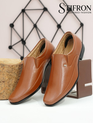 STIFRON LATEST formal shoe for men|synthetic leather for men|comfort|premium shoes/black Party Wear For Men(Brown , 8)